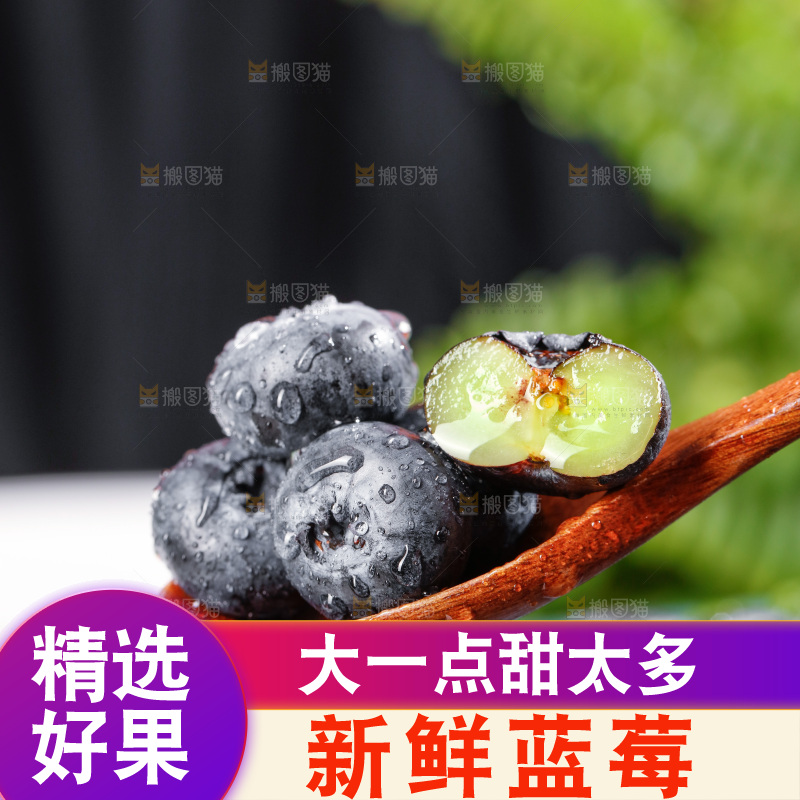 浅底上的新鲜蓝莓