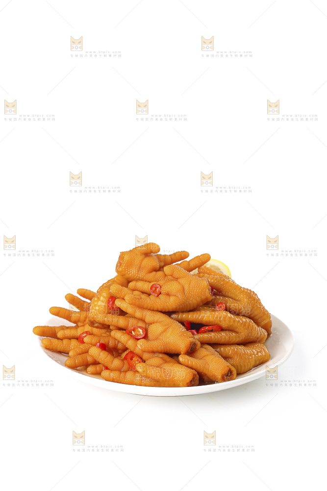 白底上的柠檬鸡爪