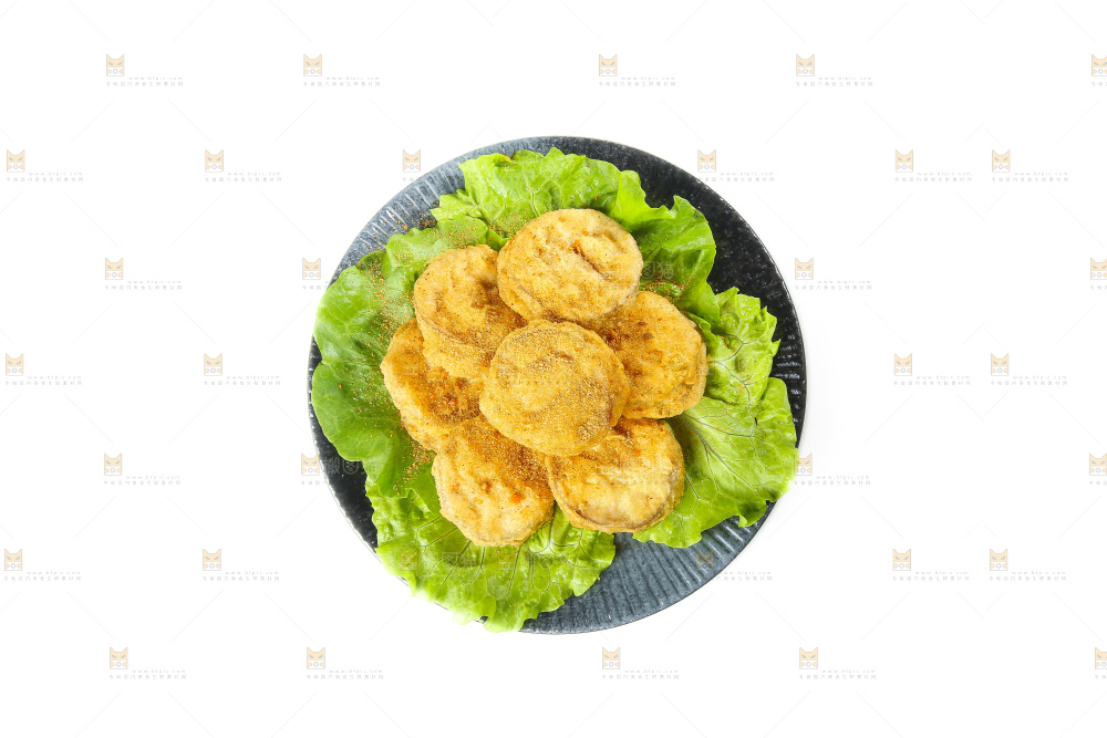 白底上的炸茄盒
