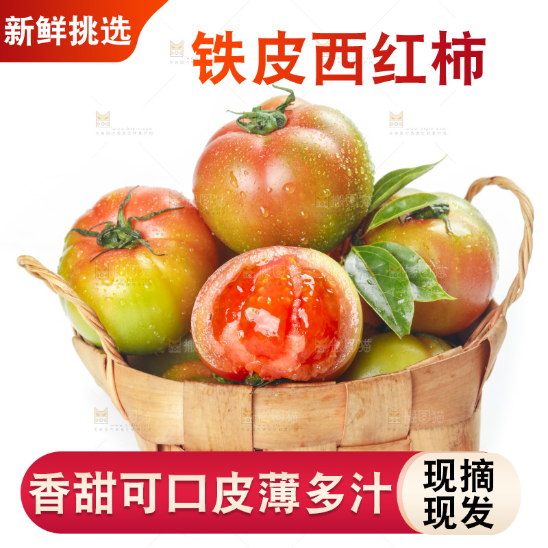白底上的铁皮西红柿