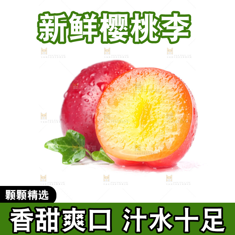 白底上的樱桃李