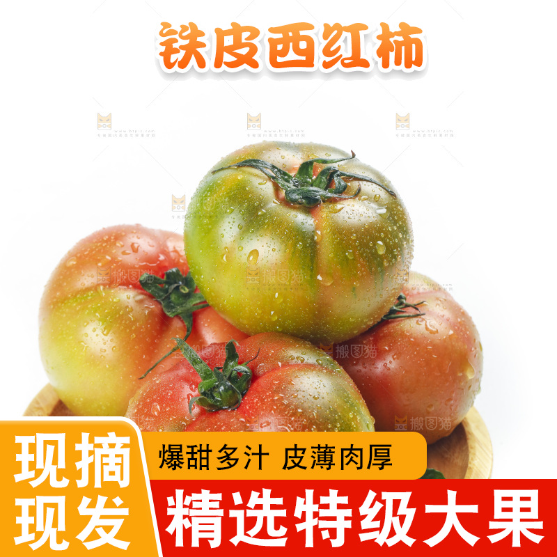 白底上的铁皮西红柿