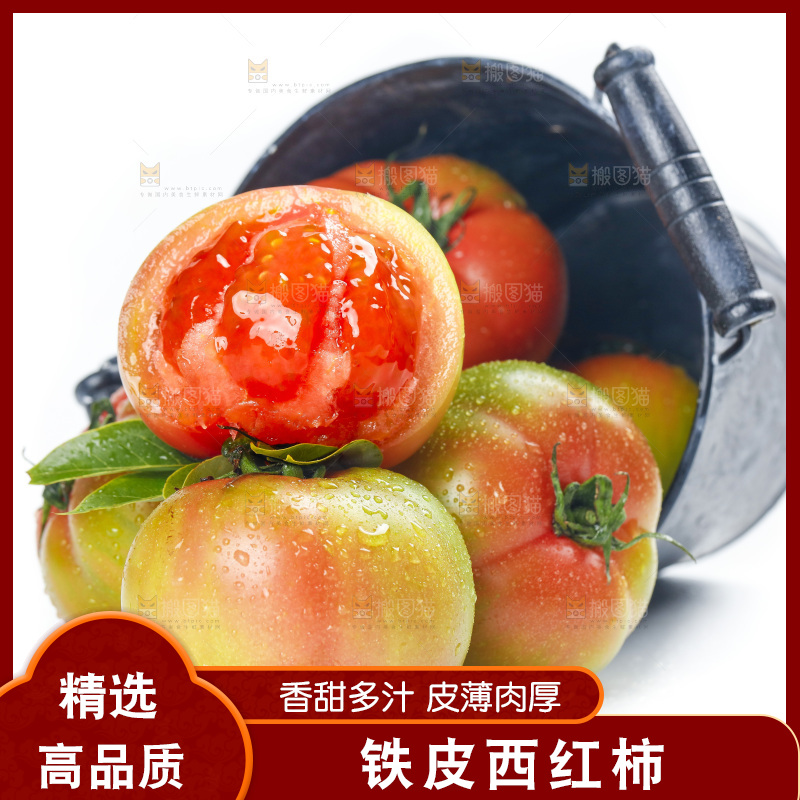 白底上的铁皮西红柿
