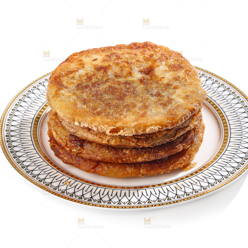 白底上的牛肉馅饼