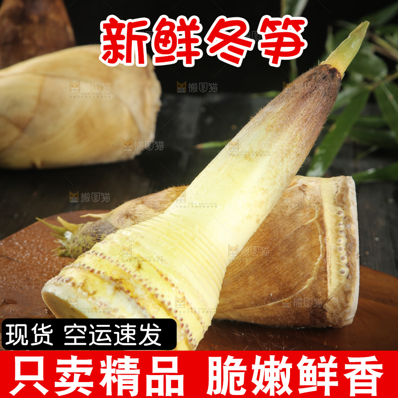 深底上的新鲜冬笋