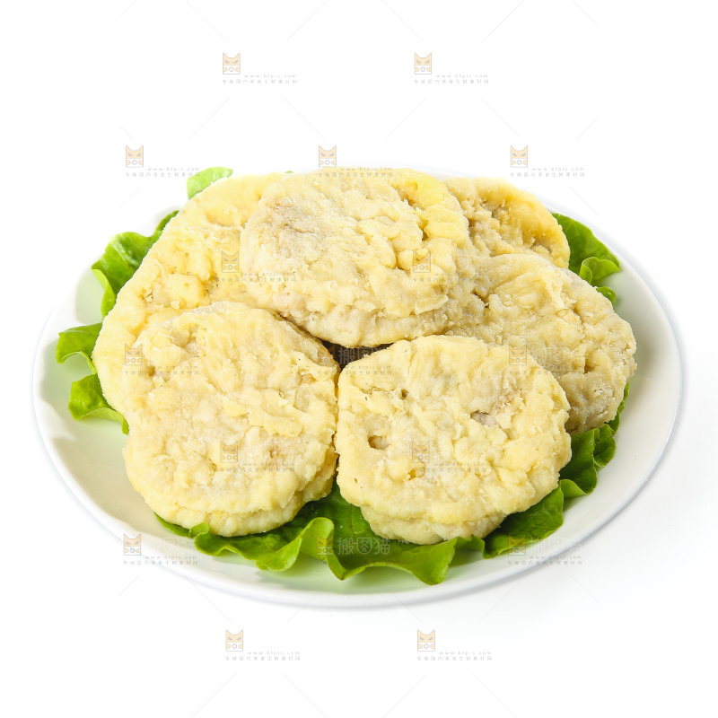 白底上的炸藕夹