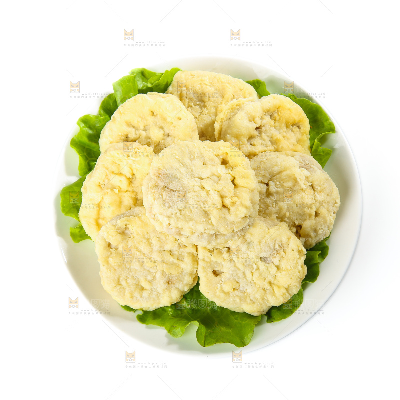 白底上的炸藕夹