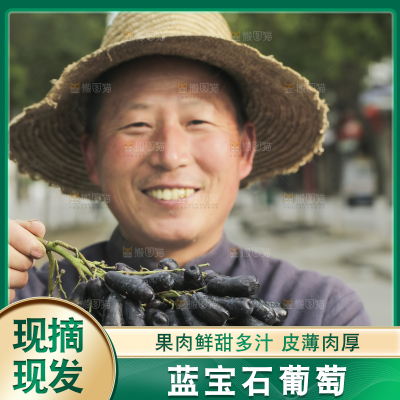 手里拿着蓝宝石葡萄