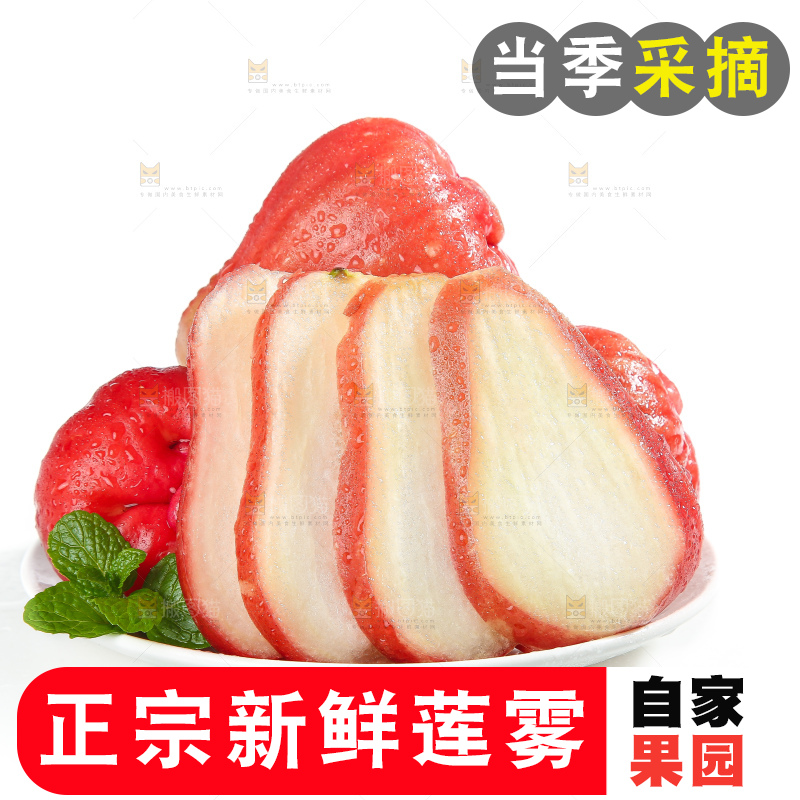 白底上的新鲜莲雾