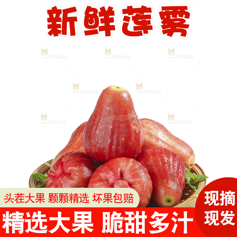 白底上的新鲜莲雾