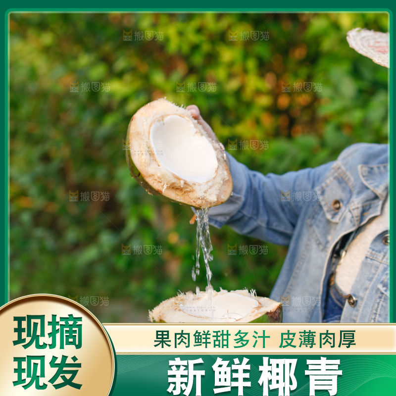 手里拿着椰青