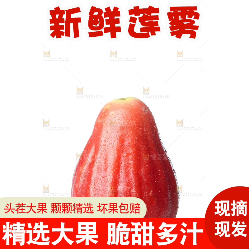 白底上的新鲜莲雾