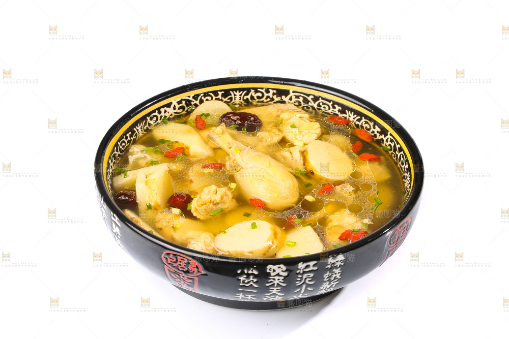 碗里的天麻炖鸡