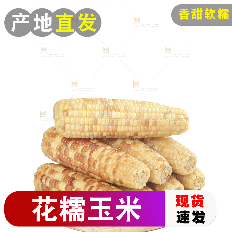 白底上的花糯玉米