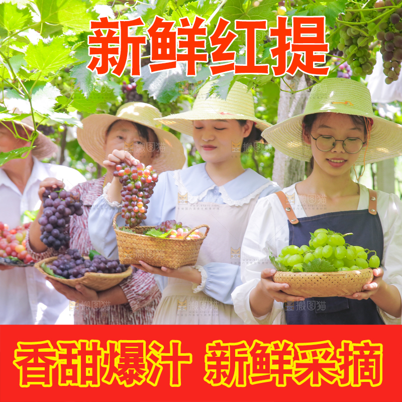 手里拿着新鲜葡萄