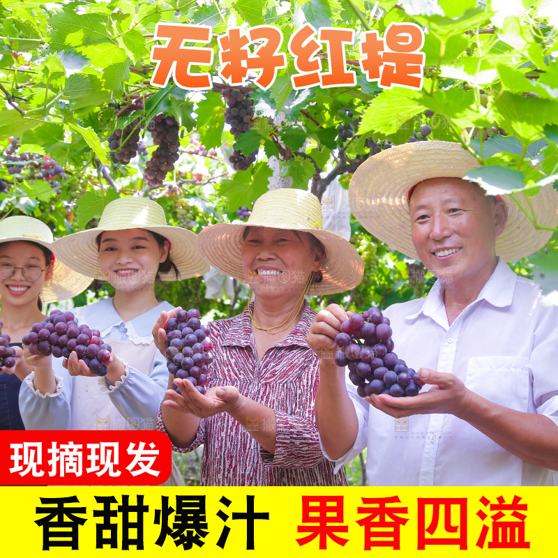 手里拿着新鲜葡萄