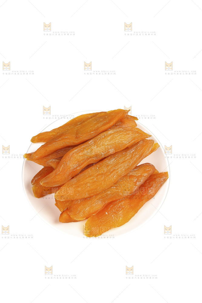白底上的倒蒸红薯干