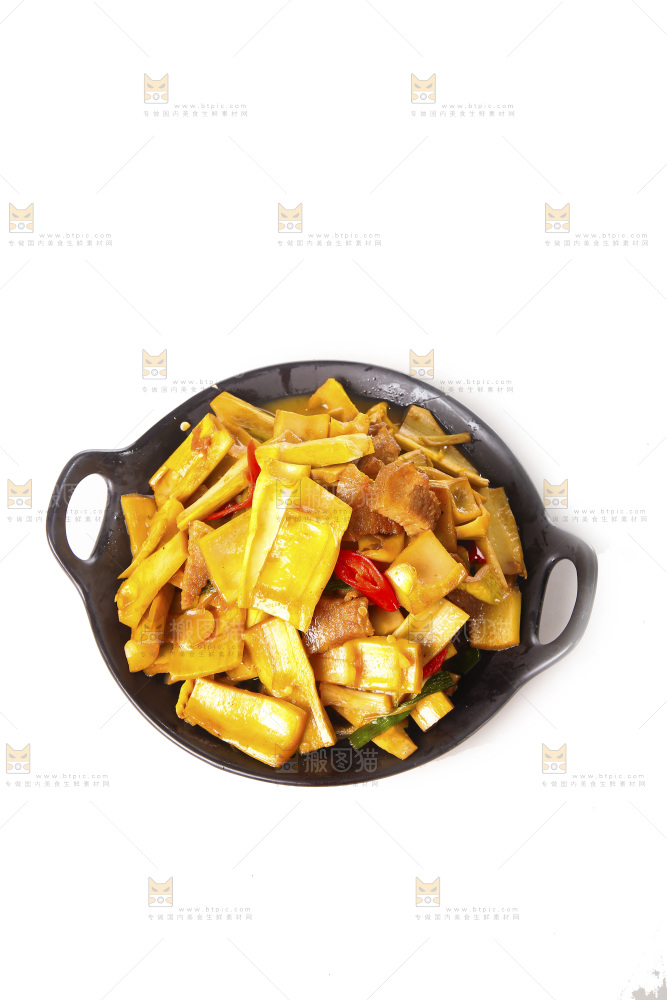 盘子里的盐渍笋炒肉