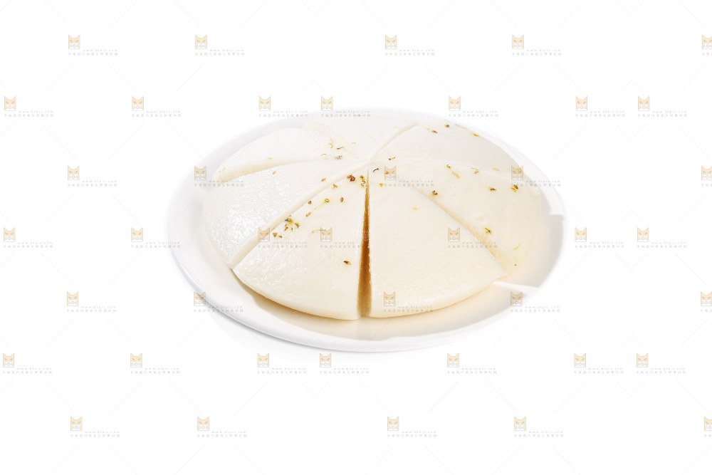 白底上的白糖桂花糕