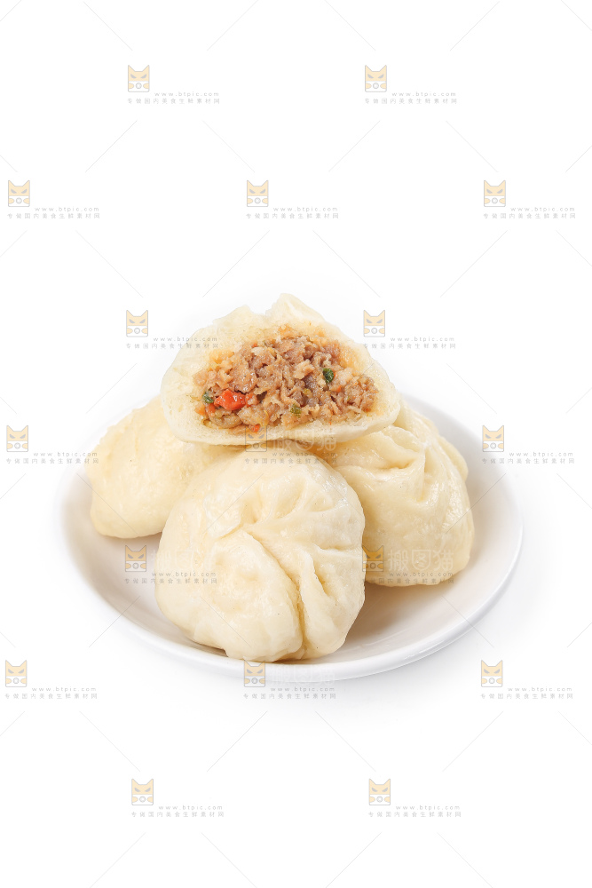 白底上的杭州小笼包