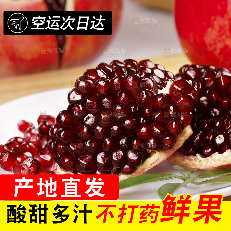 浅底上的黒籽酸石榴