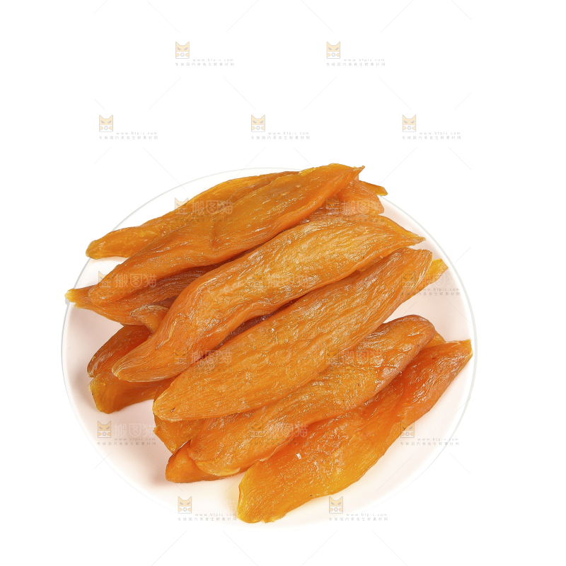 白底上的倒蒸红薯干
