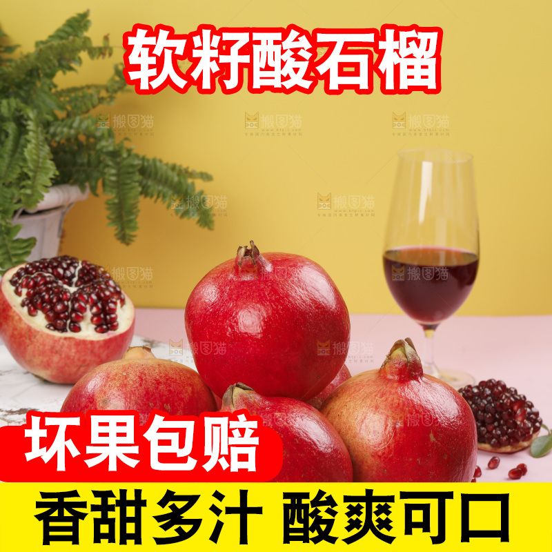 浅底上的黒籽酸石榴