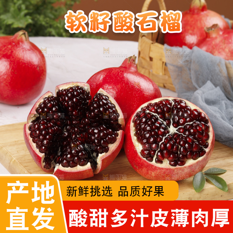 浅底上的黒籽酸石榴