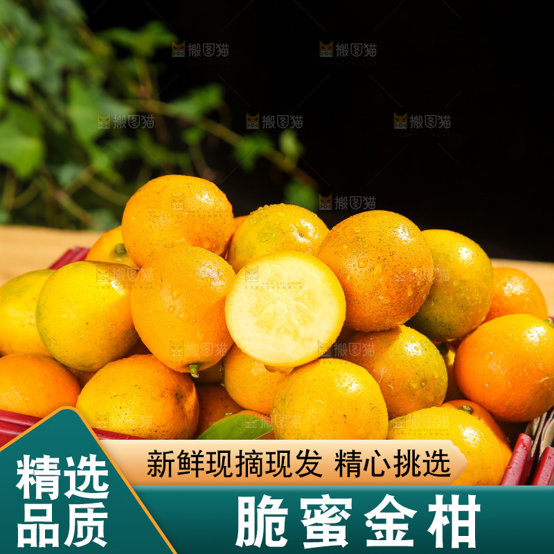 木底上的脆蜜金柑