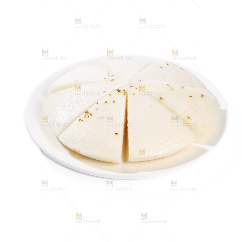 白底上的白糖桂花糕