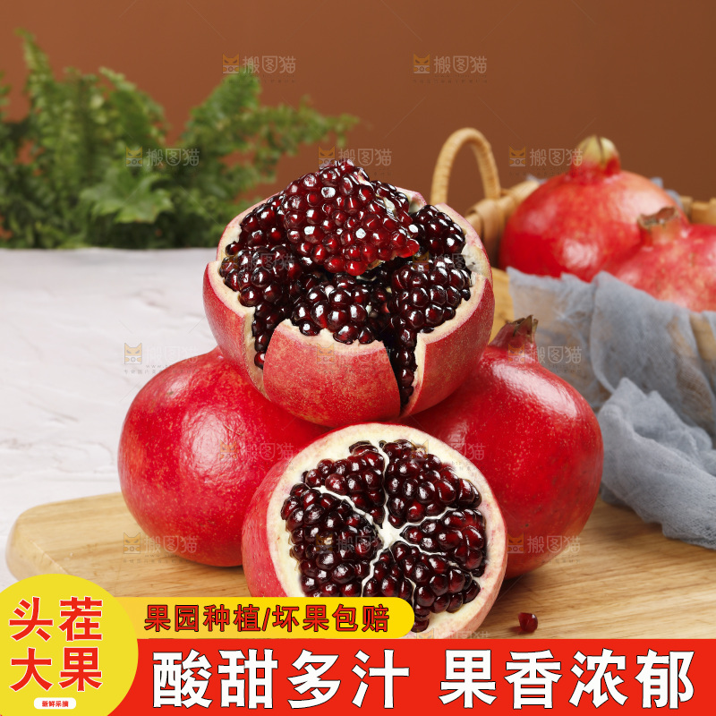 浅底上的黒籽酸石榴