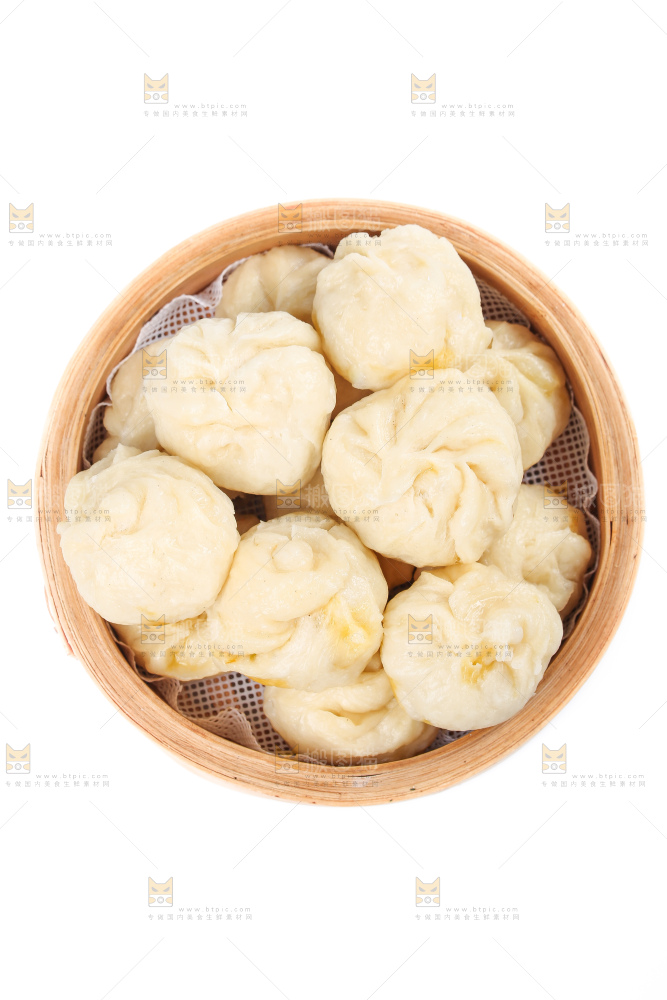 白底上的杭州小笼包