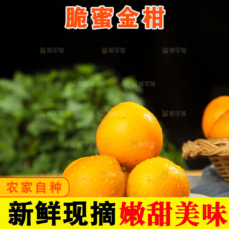 木底上的脆蜜金柑
