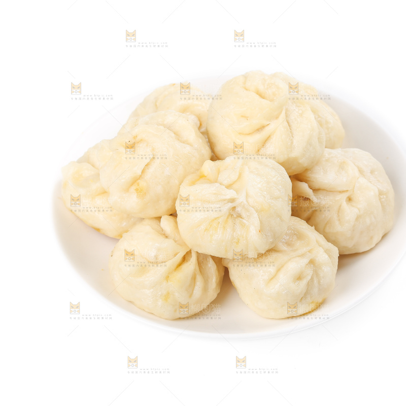白底上的杭州小笼包