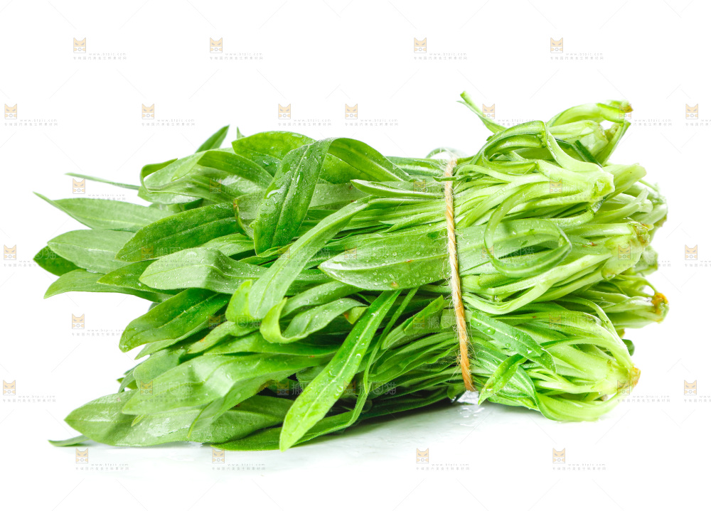 白底上的面条菜
