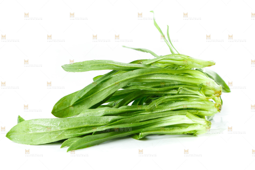 白底上的面条菜