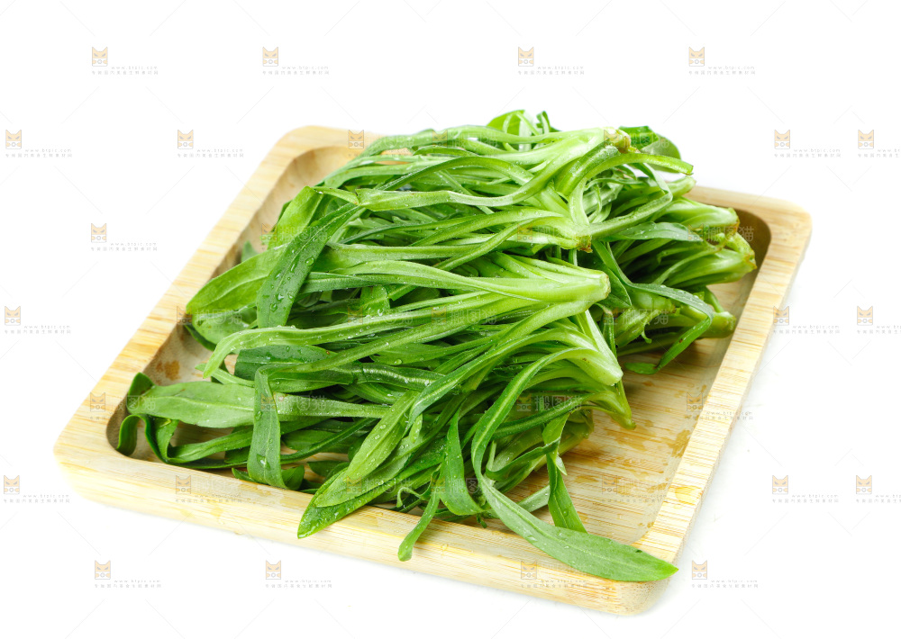 白底上的面条菜