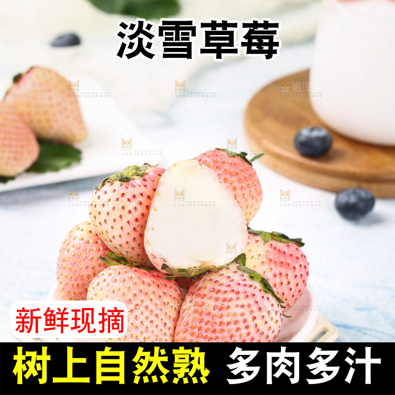 浅底上的淡雪草莓