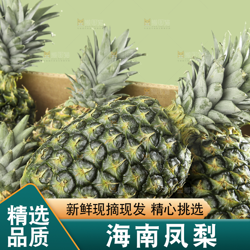 深底上的新鲜凤梨