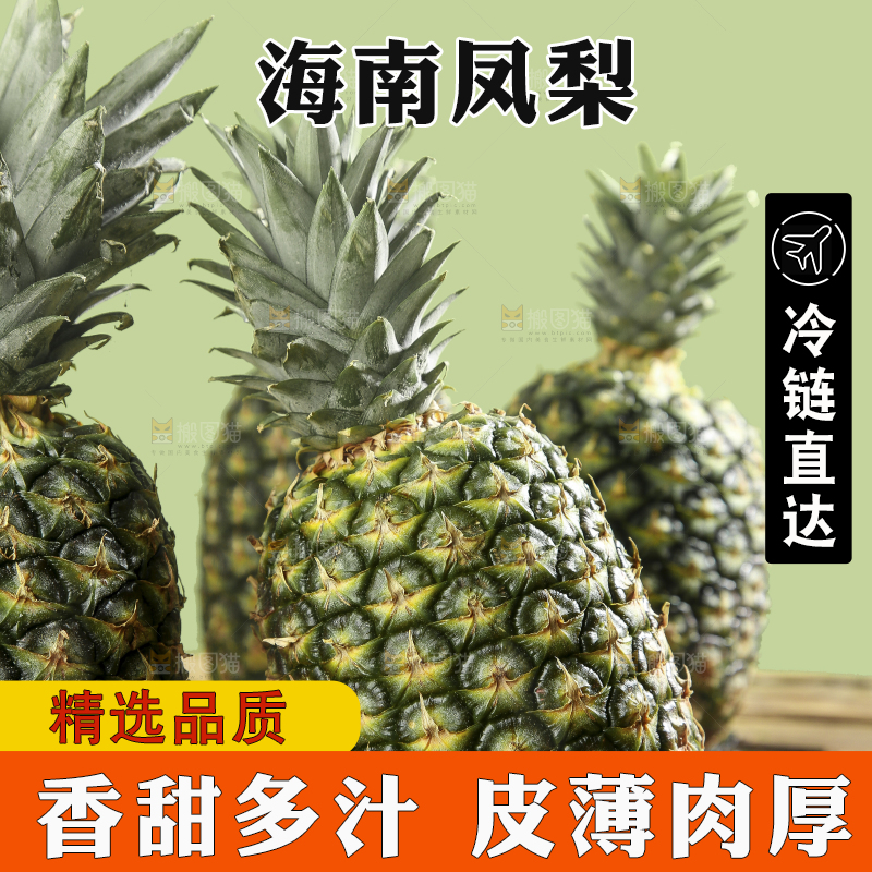 深底上的新鲜凤梨