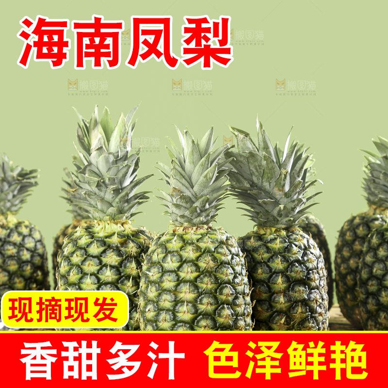 深底上的新鲜凤梨