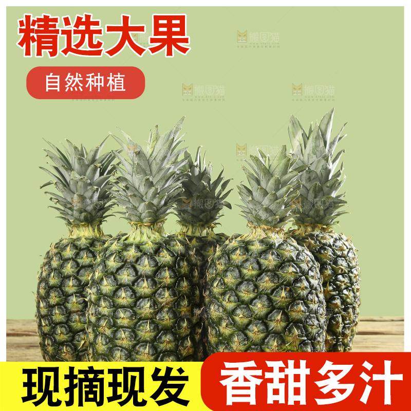 深底上的新鲜凤梨