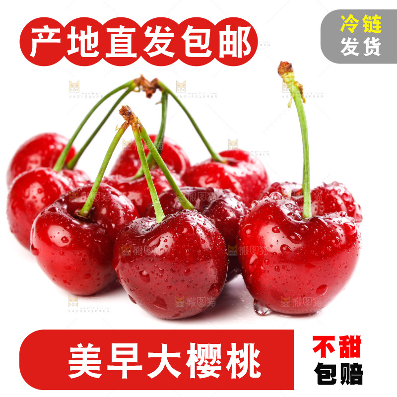 白底上的樱桃