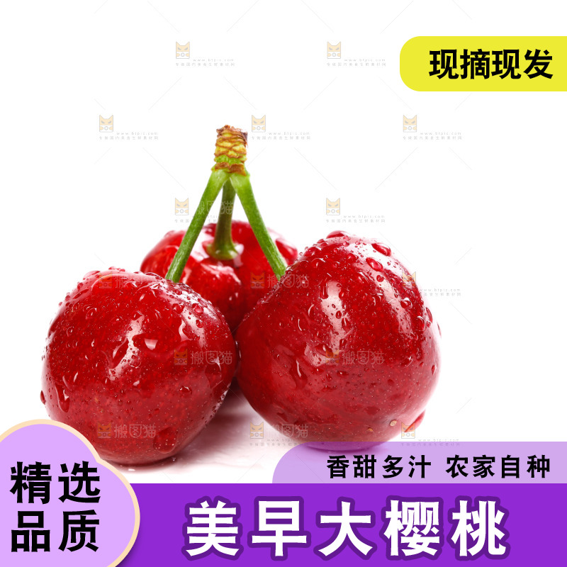 白底上的樱桃