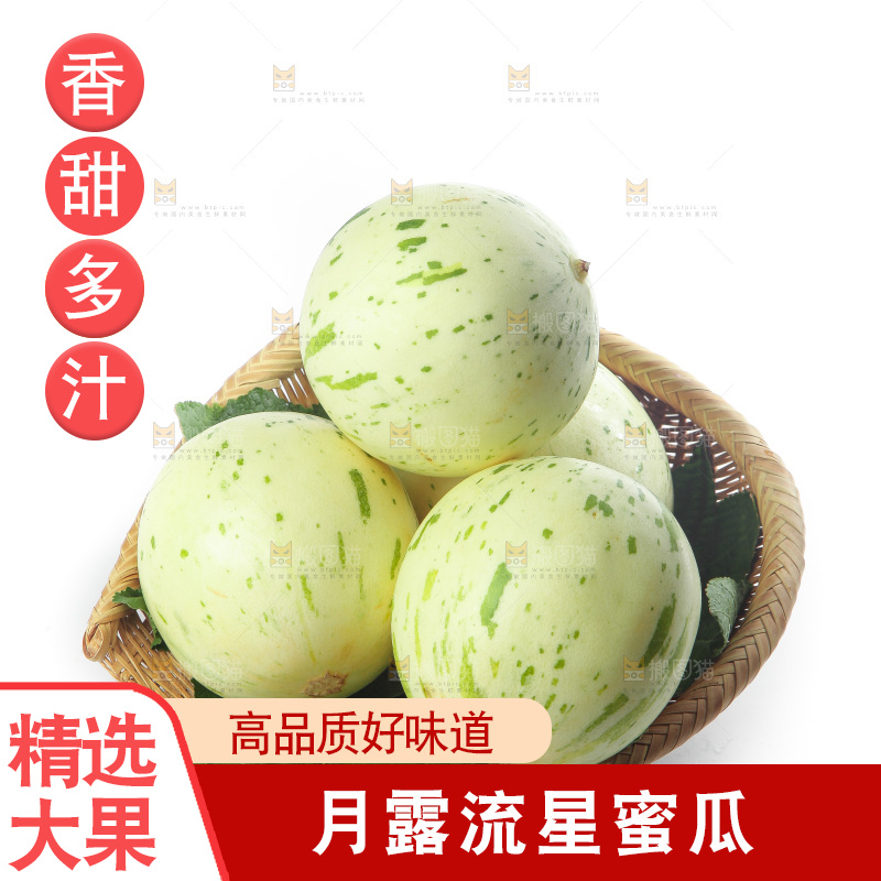 白底上的月露流星蜜瓜