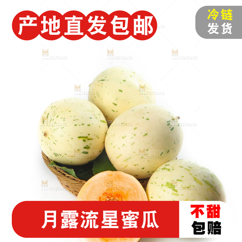 白底上的月露流星蜜瓜