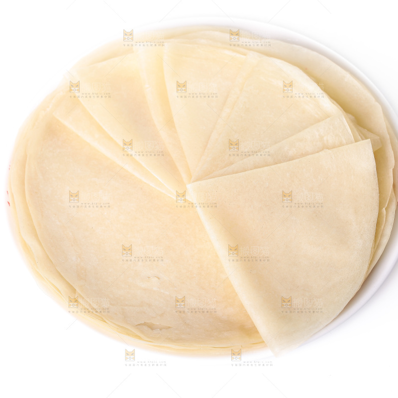 白底上的筋饼皮