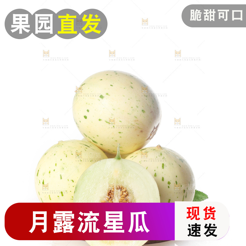白底上的月露流星蜜瓜