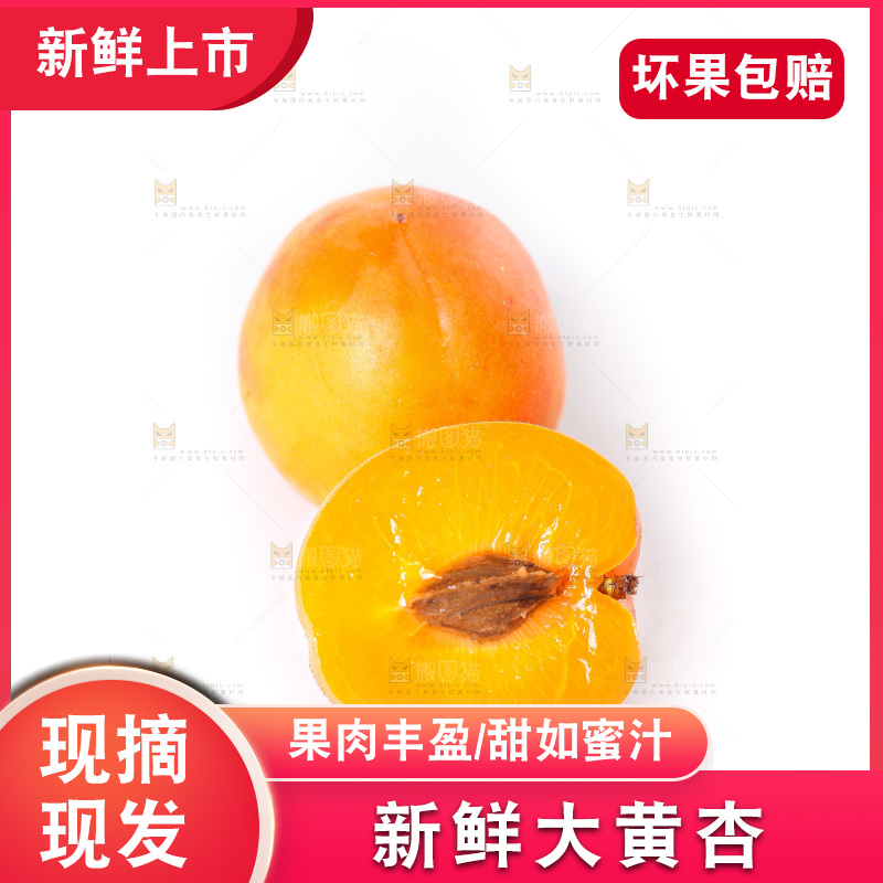 白底上的大黄杏
