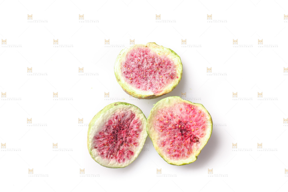 白底上的无花果冻干